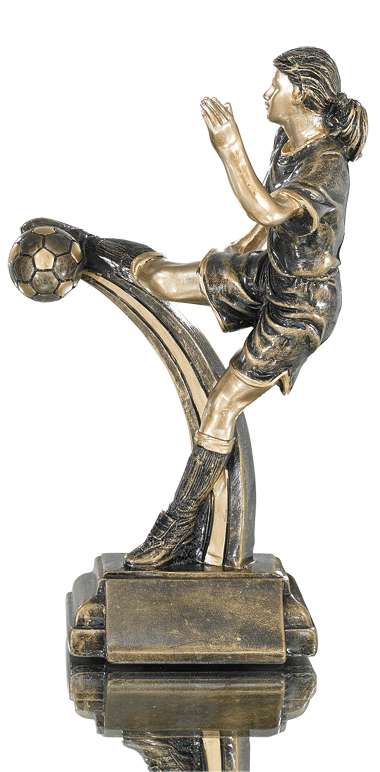 Soccer Kick Trophy - 9.5 Inch | Engraved Soccer Award - Female Decade Awards