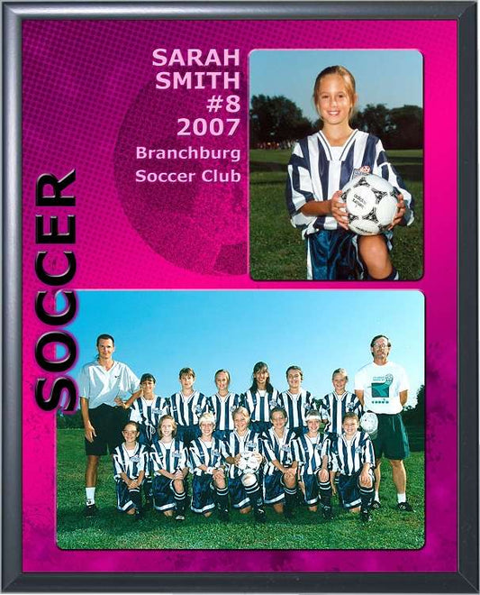 Soccer Memory Mate Plaque - Personalized | Individual & Soccer Team Pictures Plaque - 8" x 10" Decade Awards