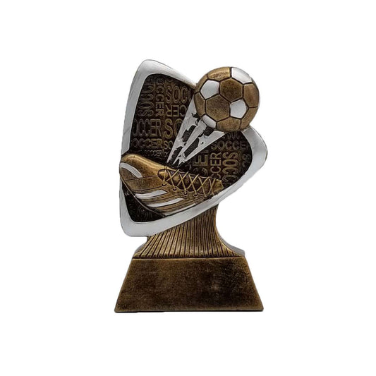 Soccer Triad Resin Trophy | Engraved Soccer Award 5.5" Decade Awards