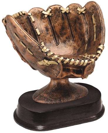 Softball Glove Trophy | Engraved Slow / Fast Pitch Ball Display Award - 6 Inch Tall Decade Awards
