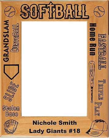 Softball Picture Frame * - Personalized Decade Awards