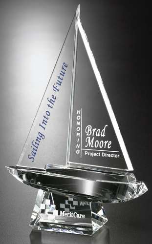 Spinnaker Crystal Corporate Award - 8" Decade Awards