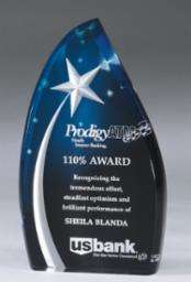 Star Field Acrylic Trophy | Engraved Star Corporate Award - 7.75" or 9.5" Decade Awards