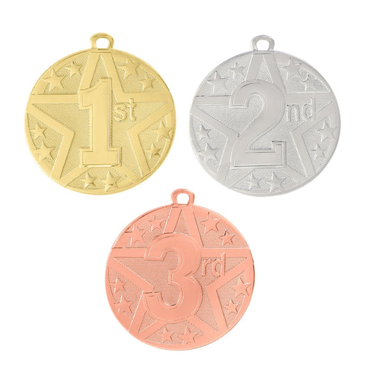 1st, 2nd, 3rd Place Superstar Medal | Engraved Superstar Place Medallion - 2 Inch Wide