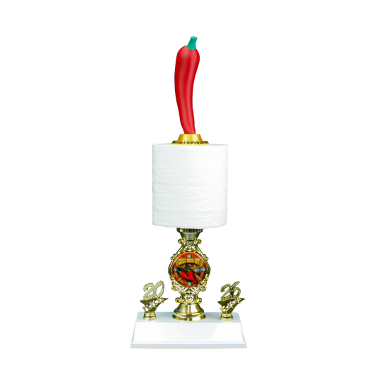 Personalized Chili Toilet Paper Trophy | 3D Chili Cook-Off Award | 17.5 Inches Tall