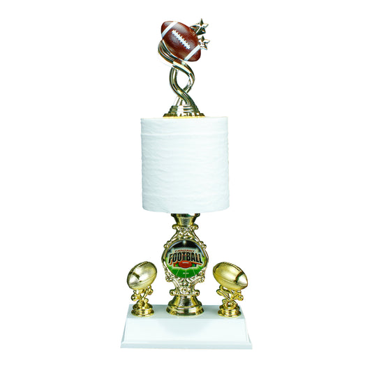 Fantasy Football Toilet Paper Trophy with football topper custom engraved loser award – Decade Awards
