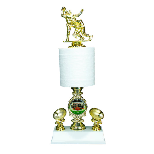 Fantasy Football Toilet Paper Loser Trophy with sacked topper custom engraved last place award – Decade Awards