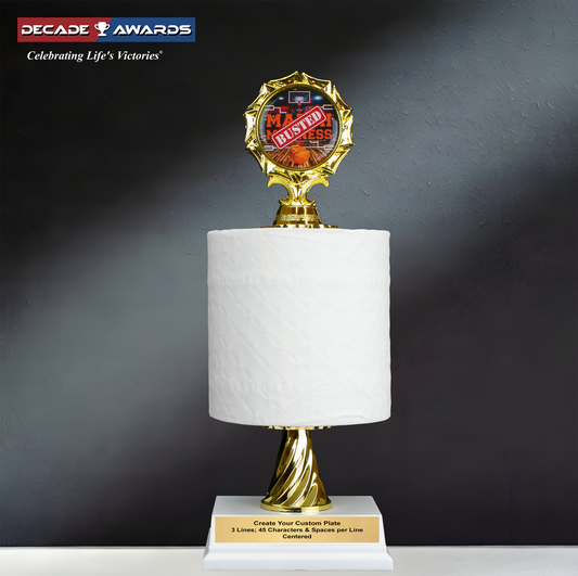 Busted Bracket Trophy with toilet paper roll by Decade Awards