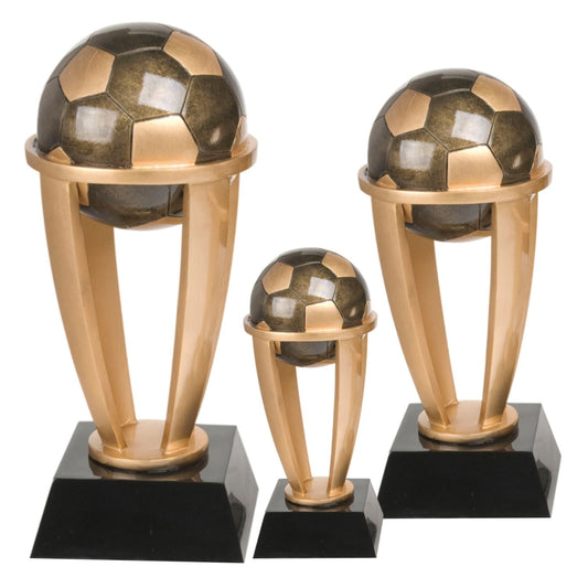 Soccer Gold Tower Trophy | Engraved Soccer Award - 13, 10.75 or 7.5 Inch Tall