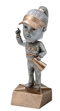 Team Mom Bobblehead Trophy | Engraved Team Mom Award - 6 Inch Tall Decade Awards
