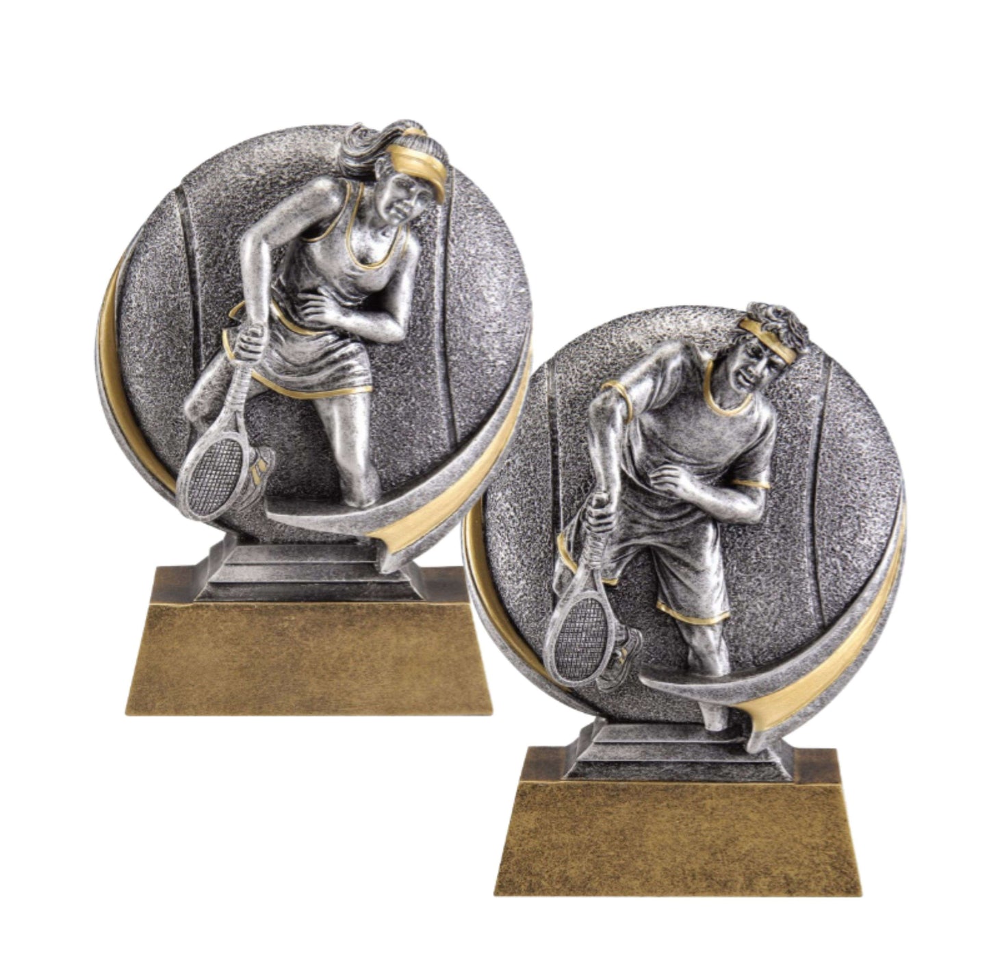 Tennis Motion Extreme 3D Trophy - Male / Female | Engraved Tennis Award - 5" Tall