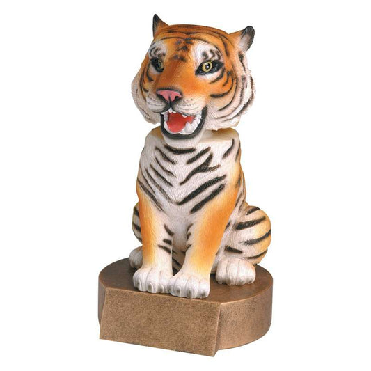 Tiger Mascot Bobblehead Trophy | Engraved Tiger Award - 6" Tall Decade Awards