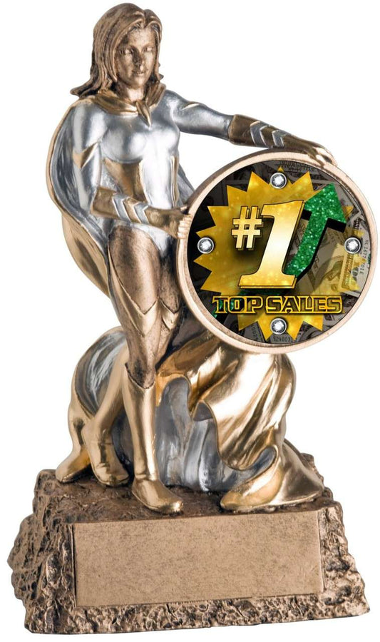 Top Sales Valkyrie Trophy | Engraved Female Sales Award - 6.75" Decade Awards