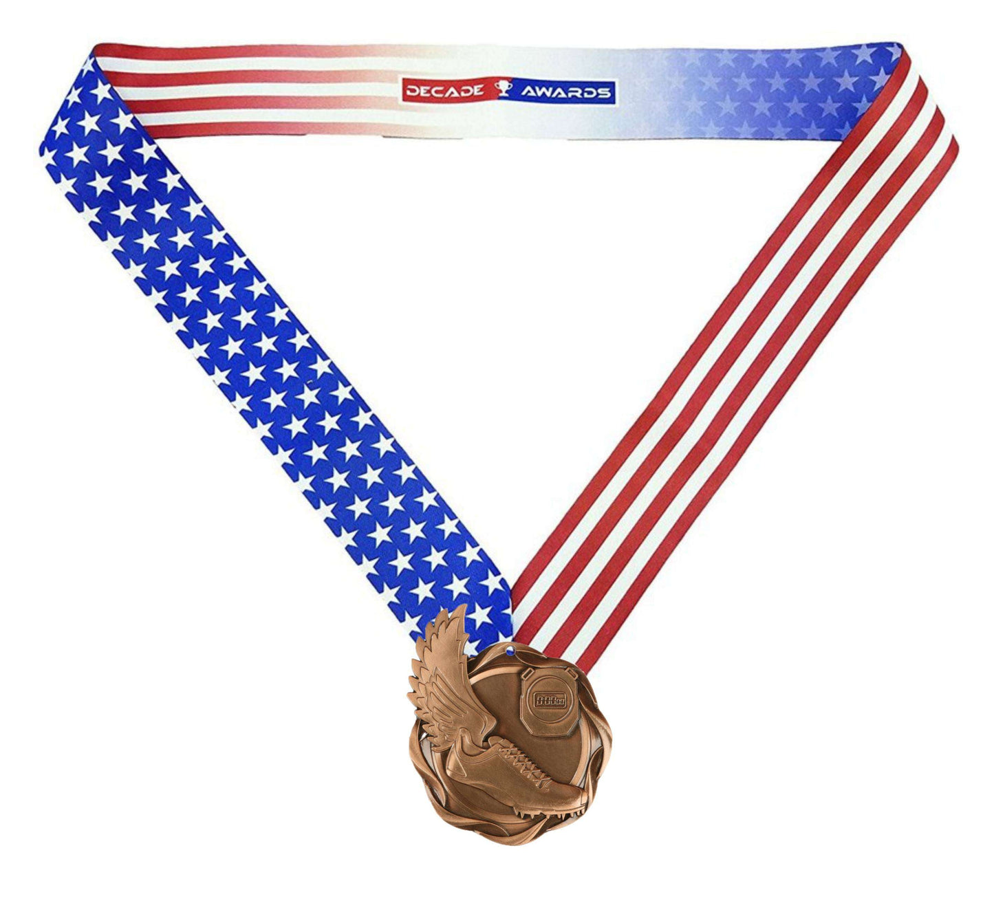 Track Fusion Medal- Gold, Silver or Bronze | Engraved Track Medallion - 3 Inch Wide Decade Awards