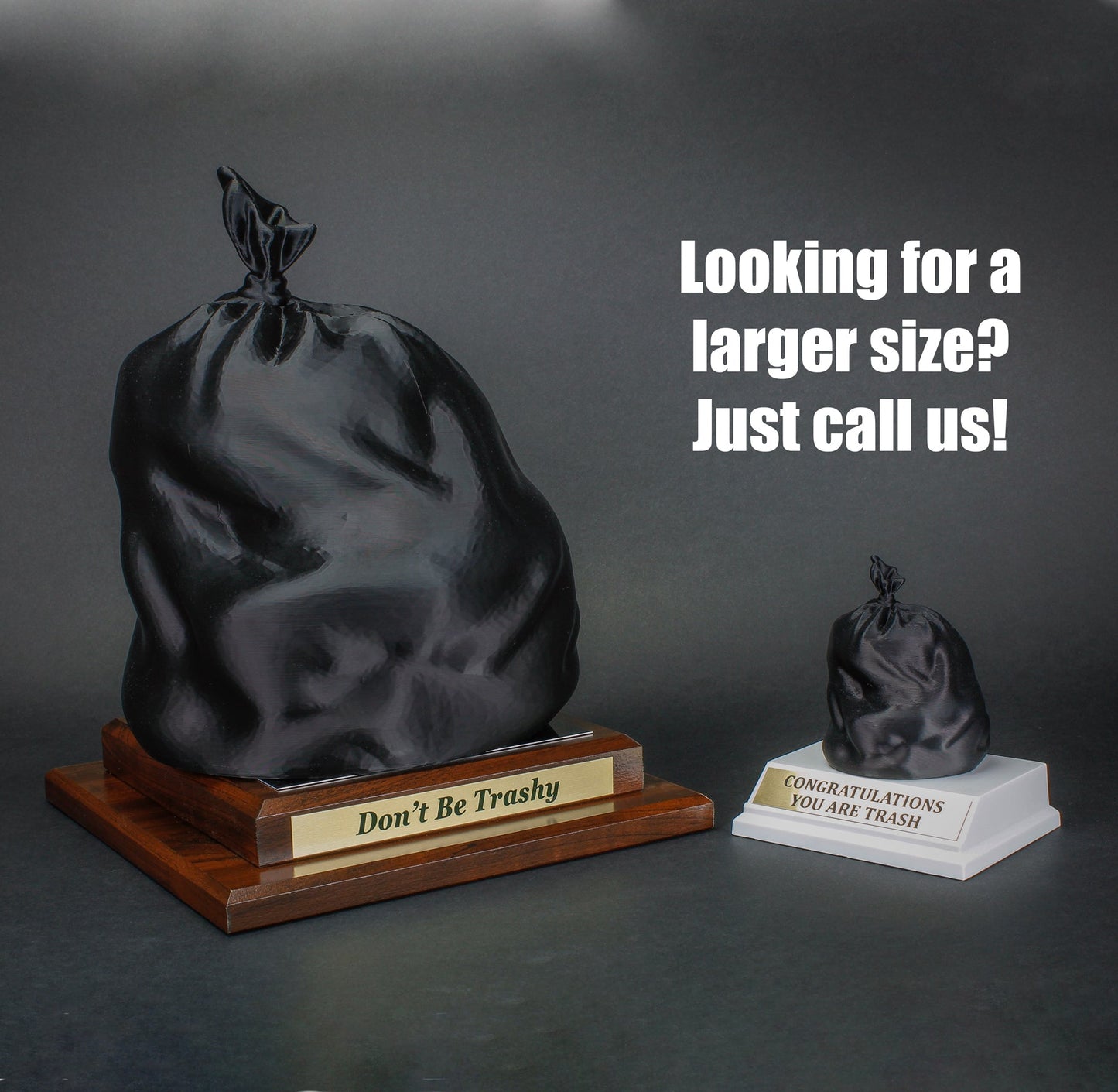 Funny Trash Bag Trophy | Bag of Coal Award with Free Custom Engraving from Decade Awards