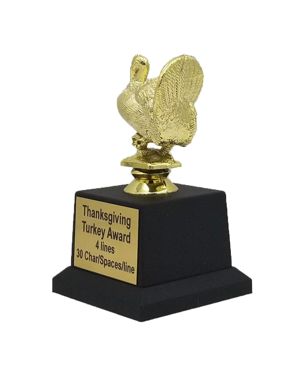 Bowling Turkey Trophy | Engraved Thanksgiving Award - 6.5 Inch Tall