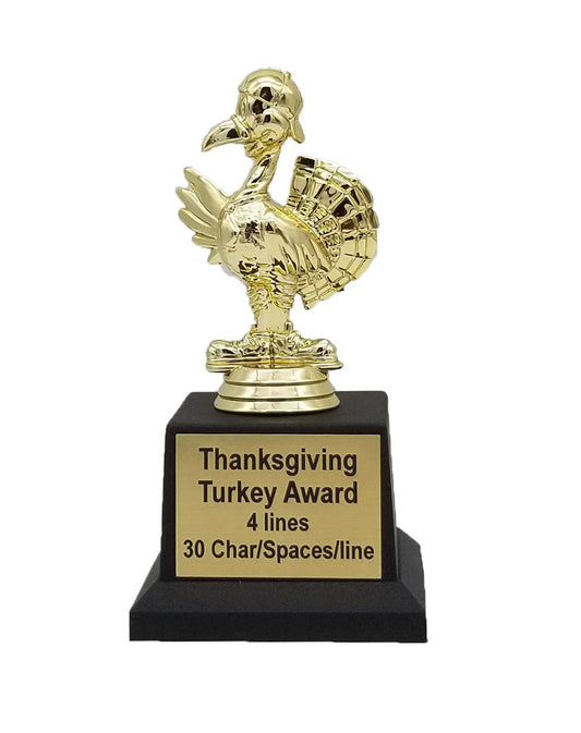 Bowling Comic Turkey Trophy | Engraved Thanksgiving Turkey Award - 7 Inch Tall