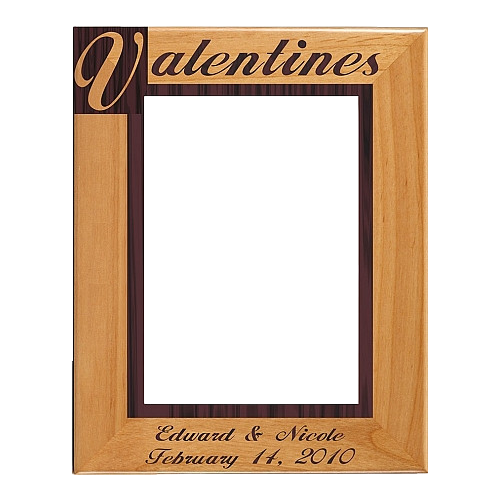 Valentine Picture Frame | Alder Wood | Personalized Picture Frame | 3 Sizes