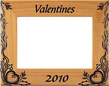 Valentine's Day Picture Frame - Personalized | Laser Engraved Wood Frame - 3 Sizes Decade Awards