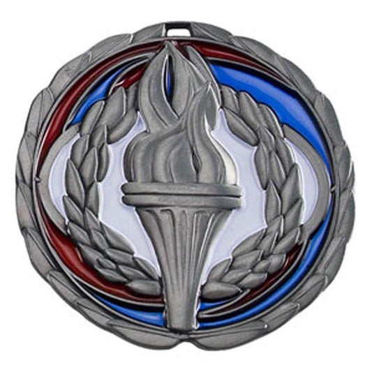 Custom engraved Victory Medal in gold or silver with black ribbon and free engraving – 2.5 inch wide recognition medal by Decade Awards Clearance