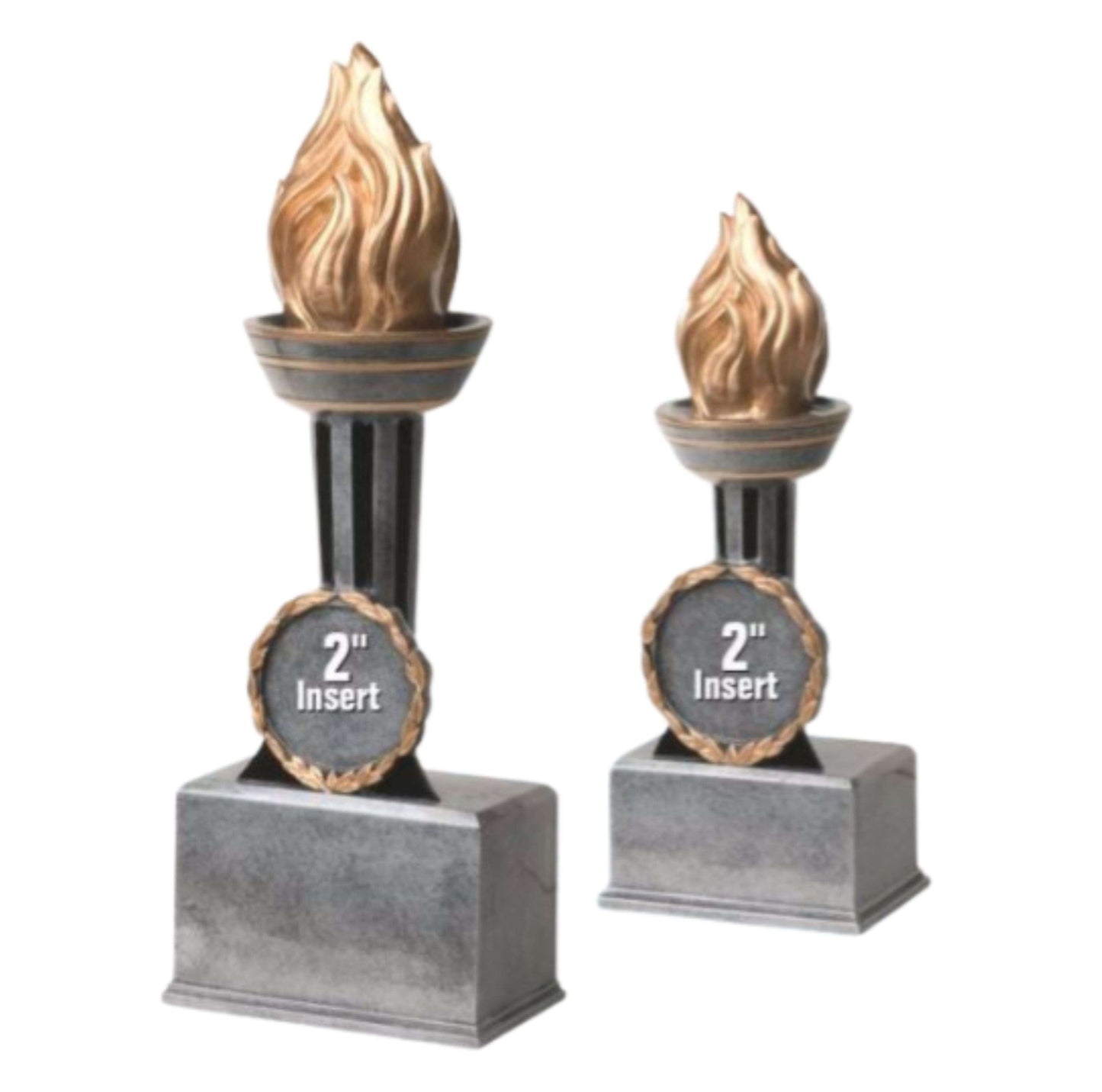 Victory Torch Trophy w/Insert | Engraved Flame of Victory Award - 9 or 12 Inch Tall Decade Awards