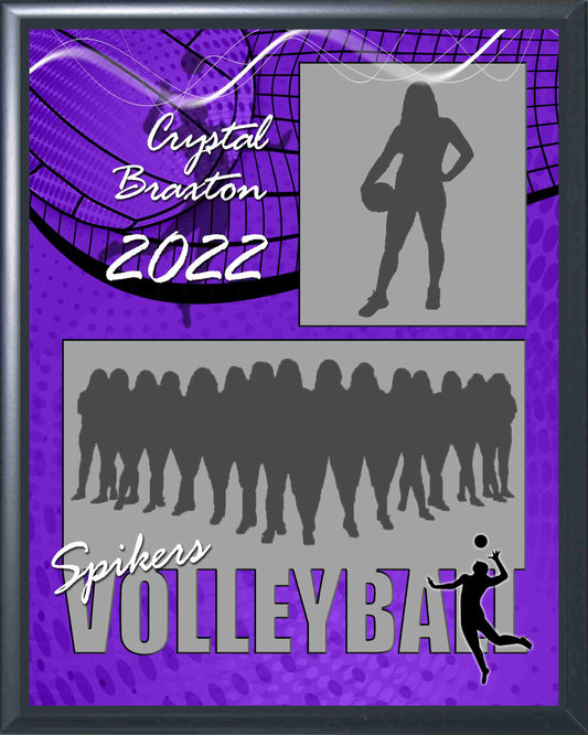 Volleyball Memory Mate Plaque 2 - Personalized | Individual & Volleyball Team Pictures Plaque - 8" x 10" Decade Awards