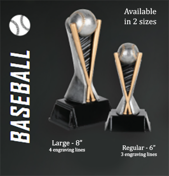 Baseball World Class Trophy | Engraved Baseball Tower Award - 6 or 8 Inch Tall Decade Awards