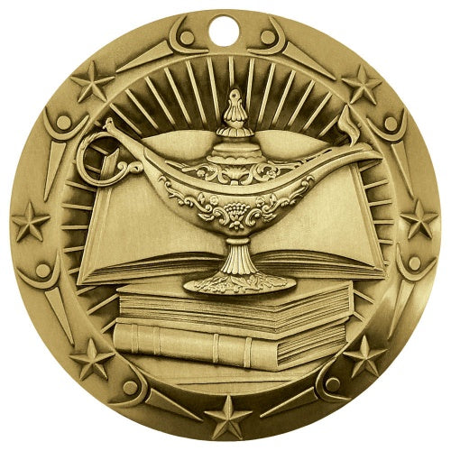 Academic World Class Medal - Gold, Silver or Bronze | Engraved Academic Medal - 3 Inch Wide Decade Awards