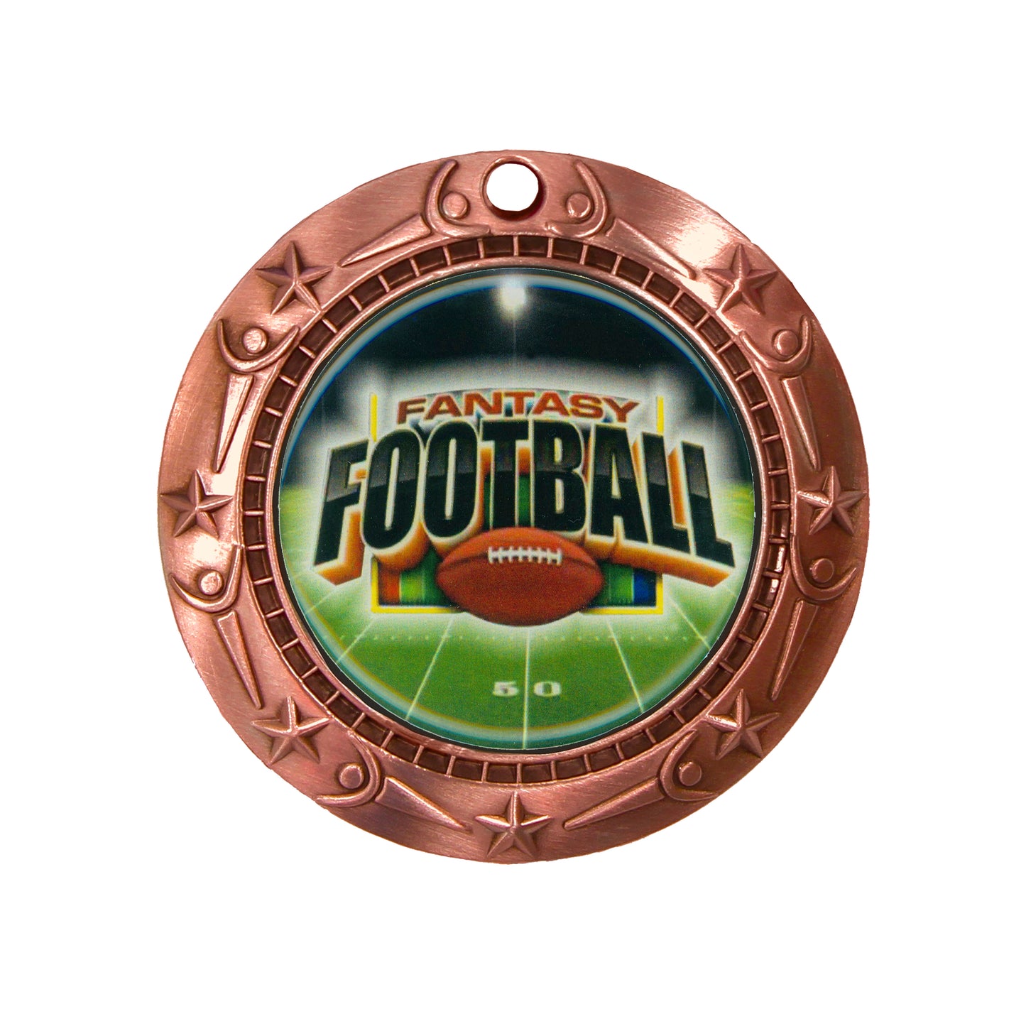Personalized Fantasy Football Medal with Ribbon | Gold, Silver or Bronze | World Class FFL Medal | 3 Wide
