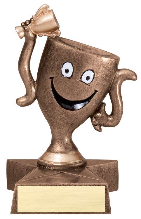 Winner's Cup Lil' Buddy Trophy | Engraved Smiling Trophy Cup Award - 4 Inch Tall Decade Awards