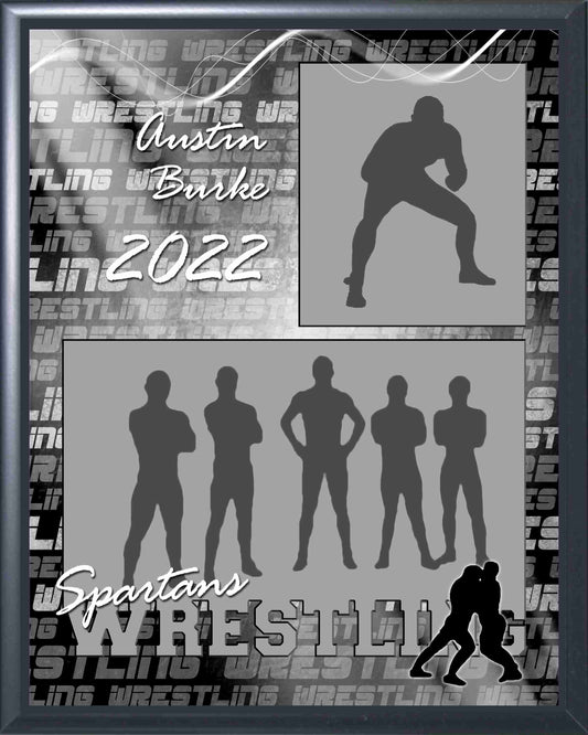 Wrestling Memory Mate Plaque 2 - Personalized | Individual & Wrestling Team Pictures Plaque - 8" x 10" Decade Awards