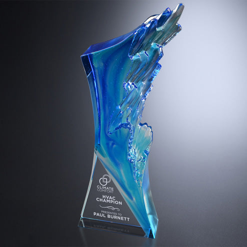 Glacier Crystal Corporate Award | Engraved Crystal Award - 10.5 Inch Tall