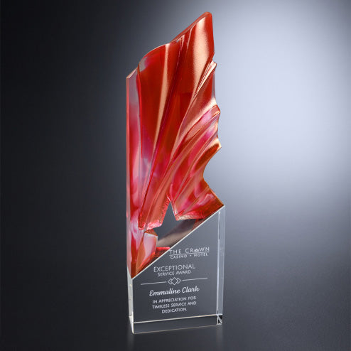 Highlander Crystal Corporate Award | Engraved Crystal Award - 10.25 Inch Tall Decade Awards