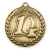10K Wreath Medal - Gold | Engraved Gold 10K Medallion - 2.75 Inch Wide Decade Awards