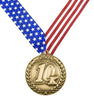 10K Wreath Medal - Gold | Engraved Gold 10K Medallion - 2.75 Inch Wide Decade Awards