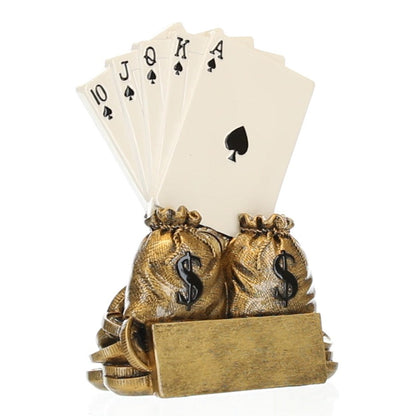 Personalized Poker Champion Trophy with Playing Card Design – 6 Inch Custom Engraved Award by Decade Awards