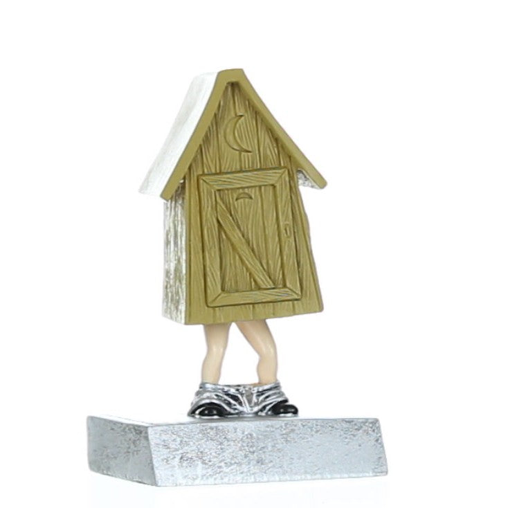 Outhouse Bobblehead Trophy | Engraved LAST PLACE / LOSER Award - 5.5 Inch Tall Decade Awards