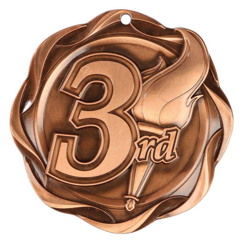 1st, 2nd, 3rd Fusion Medal- Gold, Silver or Bronze | Engraved Place Medallion - 3 Inch Wide Decade Awards