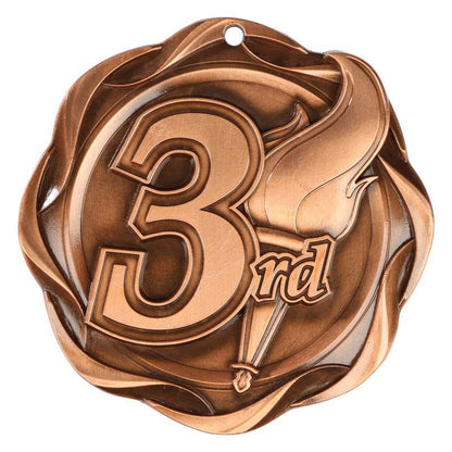 1st, 2nd, 3rd Fusion Medal- Gold, Silver or Bronze | Engraved Place Medallion - 3 Inch Wide Decade Awards