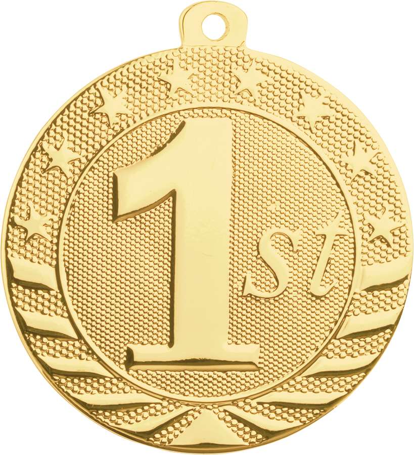 1st, 2nd, 3rd Place StarBrite Medal | Engraved StarBrite Place Medallion - 2 Inch Wide Decade Awards