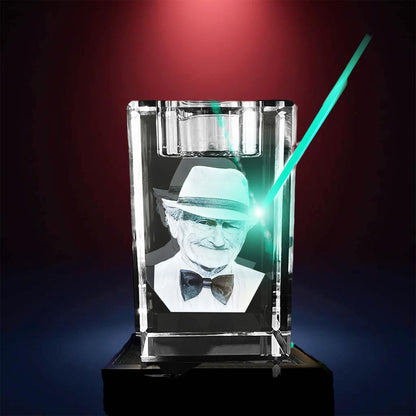 3D Crystal Custom Photo Gift – Candle Memorial Crystal Cube  Decade Awards