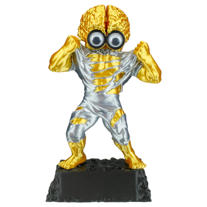 Personalized Golden Brain Monster Trophy | Custom Fun Recognition Award - 7 Inch