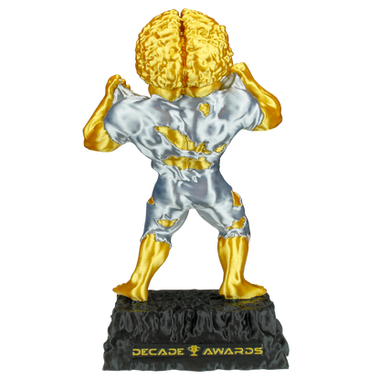 Personalized Golden Brain Monster Trophy | Custom Fun Recognition Award - 7 Inch
