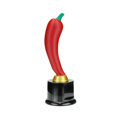 Personalized Red Chili Pepper Trophy | Chili Pepper Award on Round Base | 8 Inches Tall