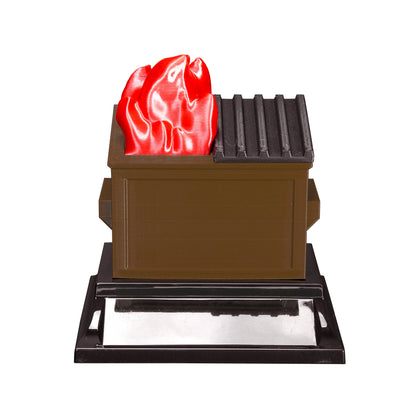 Brown compost dumpster fire trophy with free engraving by Decade Awards