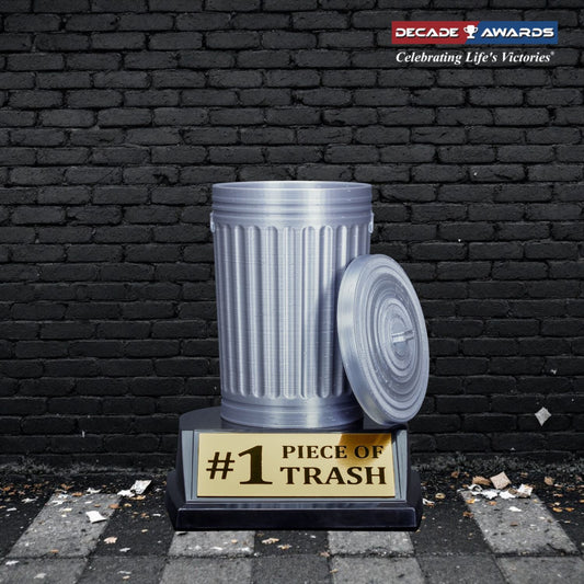 Trash Can Trophy | Engraved Last Place Trophy - 5 Inch Tall Decade Awards