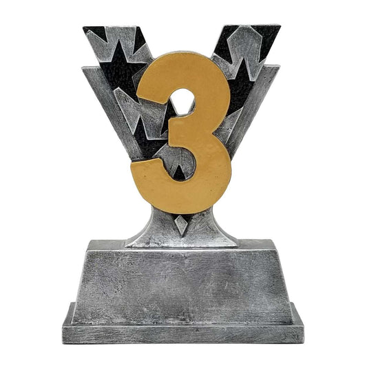 3rd Place Trophy | Engraved 3rd Place Victory Award - 5 Inch Tall - CLEARANCE Decade Awards