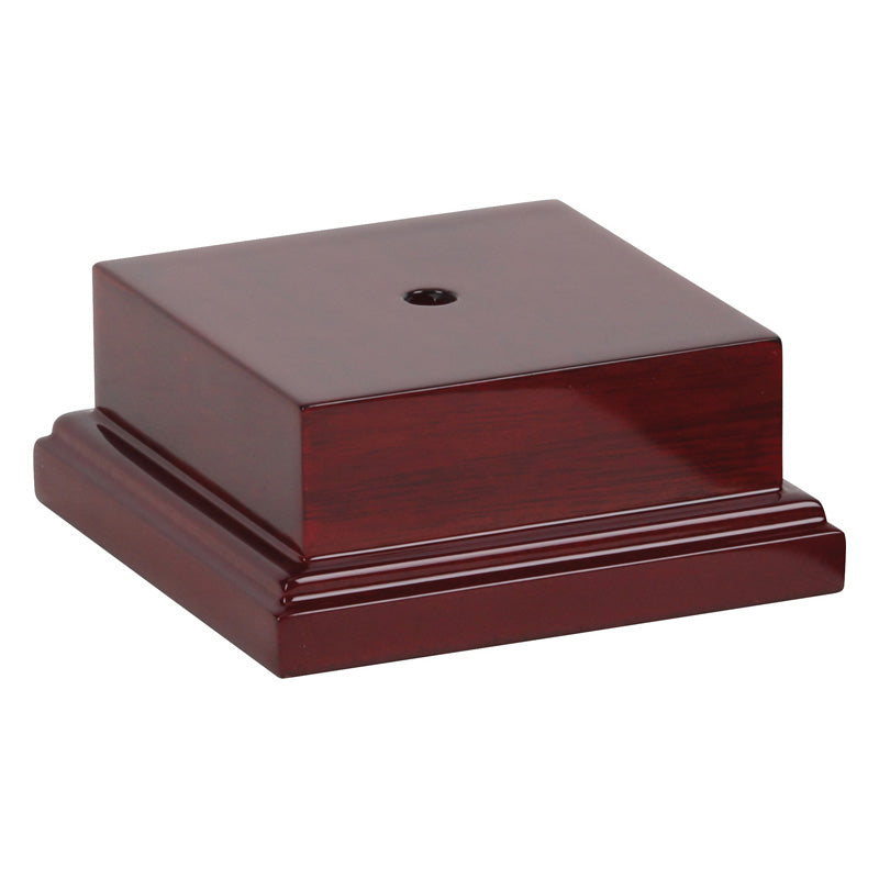 Monaco Wood Trophy Base - 4.5 x 4.5 Inch Wide x 2 Inch Tall Decade Awards
- Rosewood High Gloss Finish