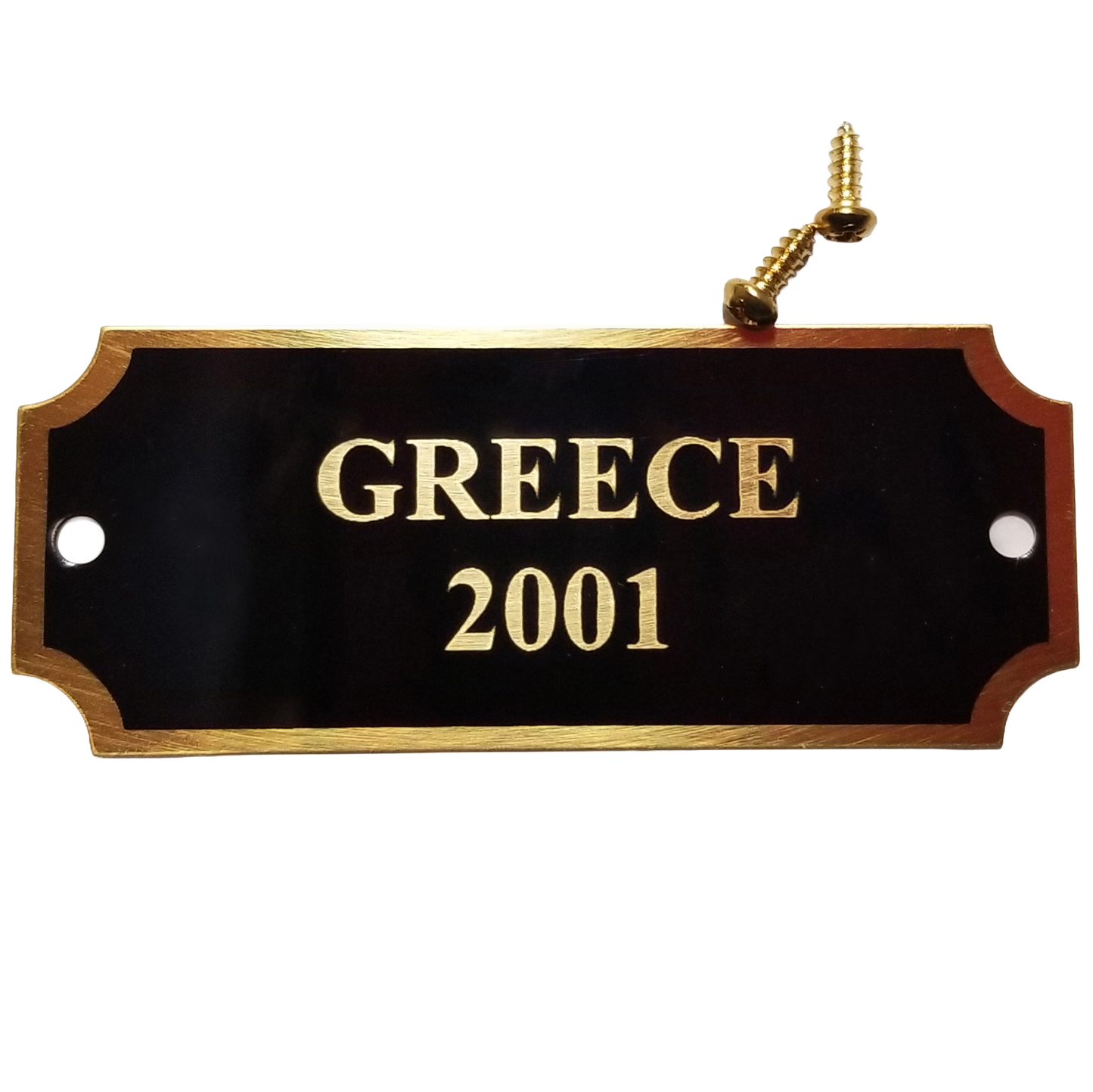 Black Brass Perpetual Plate | Bordered | Personalized Engraved Plate | 1 Inch x 2.5 Inch