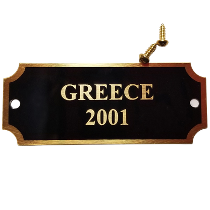 Black Brass Perpetual Plate | Bordered | Personalized Engraved Plate | 1 Inch x 2.5 Inch